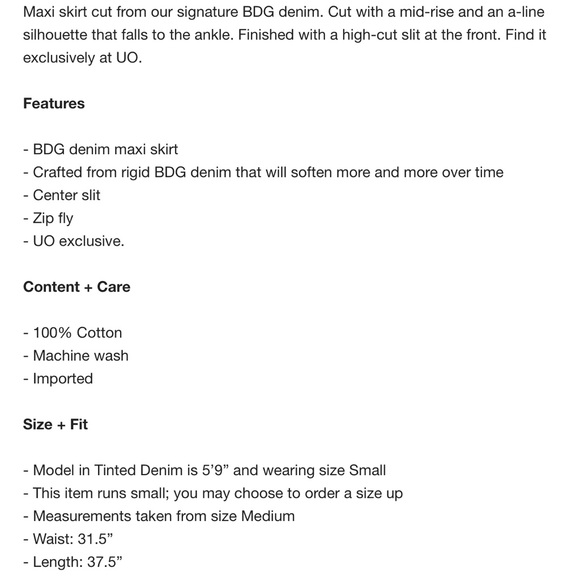 Urban Outfitters BDG Mandi A- Line Denim Maxi Skirt with Raw Hem - Picture 5 of 8